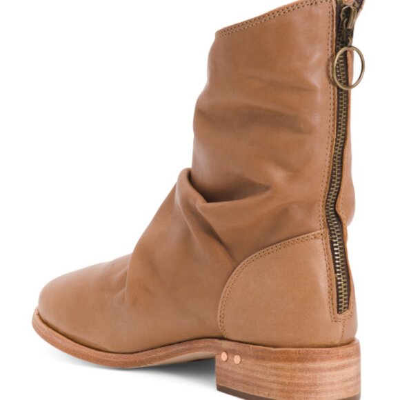 NEW  BEEK Leather Ostrich Boots With Back Zip saddle for women 1357mn - Picture 7 of 7